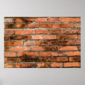 古いレンガとヴィンテージの赤いレンガの壁のテクスチャ背景 ポスター (正面)