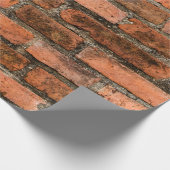 古いレンガとヴィンテージの赤いレンガの壁のテクスチャ背景 ラッピングペーパー (角)