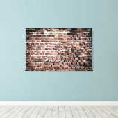 古いレンガの壁のグランジ背景 キャンバスプリント (インサイチュ (ウッドフロア))