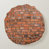 古いレンガの壁のテクスチャを閉じ込め、建築家 ラウンドクッション (裏面)