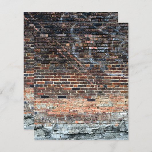 古いレンガの壁の背景スクラップブック紙 (正面/裏面)