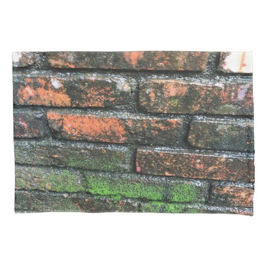 古いレンガの壁 枕カバー (正面)