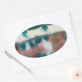 古いレンガの建物付き楕円形の光沢シール 楕円形シール (封筒)