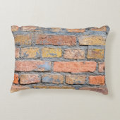 古いレンガ壁のテクスチャのバックグラウンドアーキテクチャ、バック アクセントクッション (裏面)