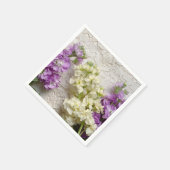 古いレースのフレッシュライラック スタンダードカクテルナプキン (角)