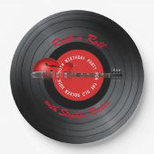 古いロッカーの男のギターの記録誕生会 ペーパープレート (正面)