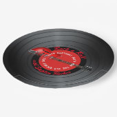 古いロッカーの男のギターの記録誕生会 ペーパープレート (アングル)