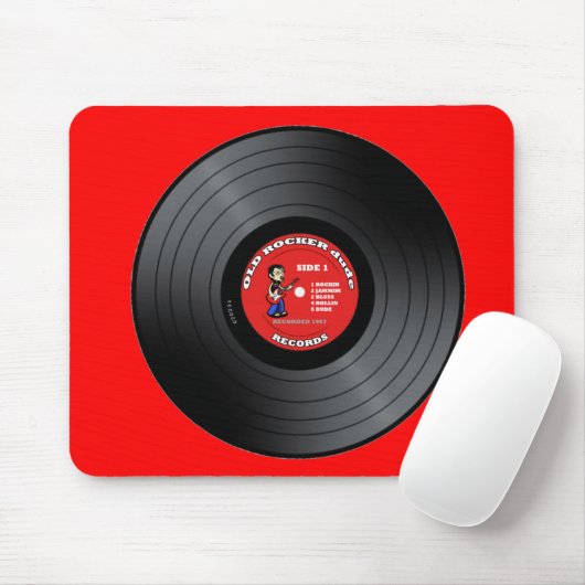 古いロッカーの男のレコードのマウスパッド マウスパッド (マウス)