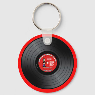 古いロッカーの男のレコードKeychain キーホルダー