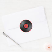 古いロッカーダデビニールのレコードステッカー ラウンドシール (封筒)