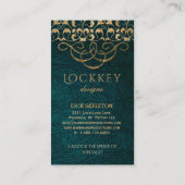 古いロックのヴィンテージのSteampunkのゴシック様式本の金ゴールド 名刺 (裏面)