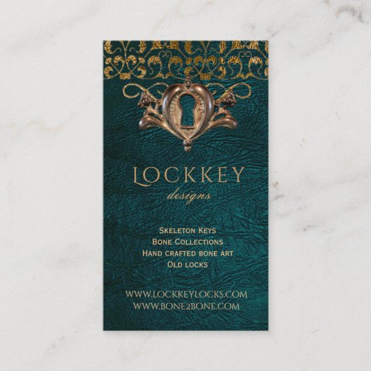 古いロックのヴィンテージのSteampunkのゴシック様式本の金ゴールド 名刺 (正面)