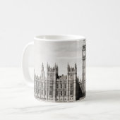 古いロンドン、黒と白。 コーヒーマグカップ (正面左)