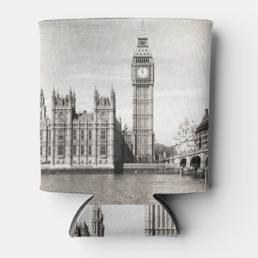 古いロンドン、黒と白。 缶クーラー (正面)