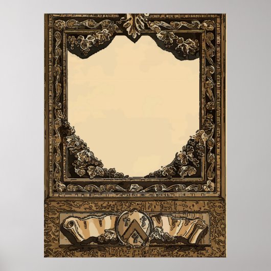 古いワインラベル追加文字 ポスター (正面)