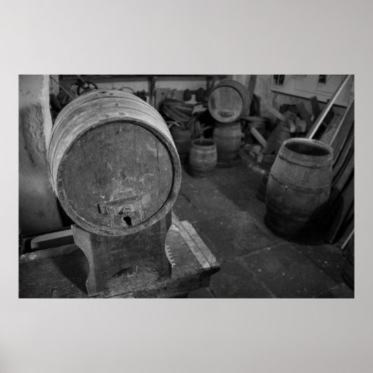 古いワイン樽 ポスター (正面)