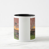 古いワゴンに入ったカボチャ マグカップ (中央)