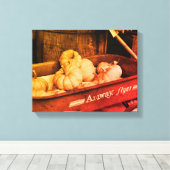 古いワゴンセピアのカボチャ動揺してヴィンテージ キャンバスプリント (インサイチュ (ウッドフロア))