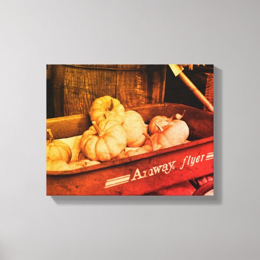 古いワゴンセピアのカボチャ動揺してヴィンテージ キャンバスプリント (正面)