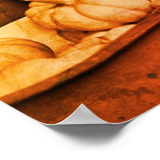 古いワゴンセピアのカボチャ動揺してヴィンテージ ポスター (角)