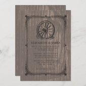 古いワゴンホイール結婚式招待状 招待状 (正面/裏面)