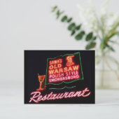 古いワルシャワ、ブロードビュー・イル。ネオン記号、ポストカード ポストカード (スタンド正面)