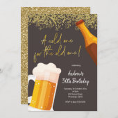 古いワンビール誕生日 招待状 (正面/裏面)