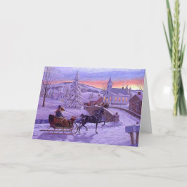 古いヴィンテファッションドージクリスマス シーズンカード