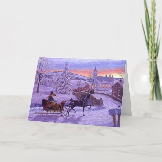 古いヴィンテファッションドージクリスマス シーズンカード (正面)