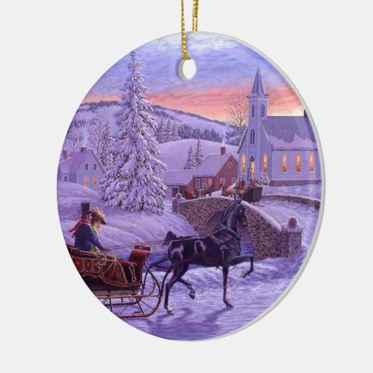 古いヴィンテファッションドージクリスマス セラミックオーナメント (左)