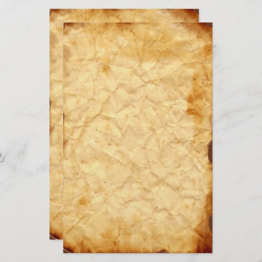 古いヴィンテージくしゃくしゃになった文房具2 便箋 (正面/裏面)