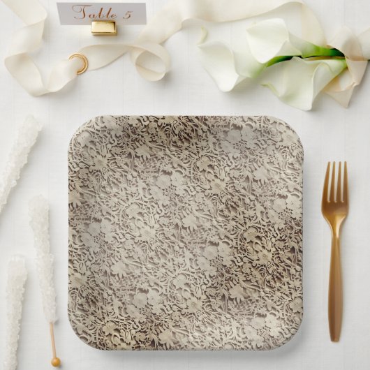 古いヴィンテージのウェディングレース ペーパープレート (ウェディング)