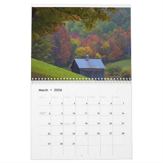 古いヴィンテージのカレンダーの写真 カレンダー (3月 2026)