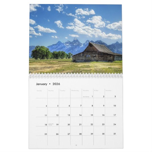 古いヴィンテージのカレンダーの写真 カレンダー (1月 2026)