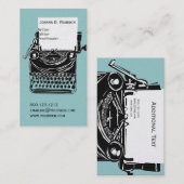 古いヴィンテージのタイプライターの作家の編集者の出版 名刺 (正面/裏面)