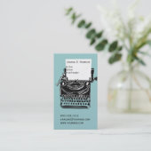 古いヴィンテージのタイプライターの作家の編集者の出版 名刺 (スタンド正面)