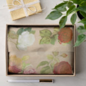 古いヴィンテージのバラの花柄 薄葉紙 (ギフト)