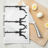 古いヴィンテージのマネキン、ファッションのイラストレーション キッチンタオル (四つ折り)