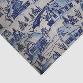 古いヴィンテージのメリークリスマスの休日の村 薄葉紙 (詳細)