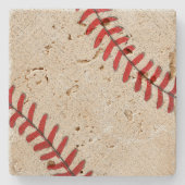 古いヴィンテージの一見を用いるTravertineの野球のコースター ストーンコースター (正面)