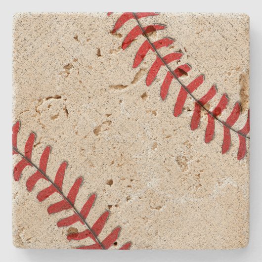 古いヴィンテージの一見を用いるTravertineの野球のコースター ストーンコースター (正面)