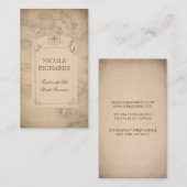 古いヴィンテージの世界地図の旅行者の冒険 名刺 (正面/裏面)