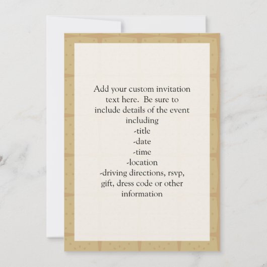 古いヴィンテージの床のテレビ 招待状 (裏面)