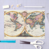 古いヴィンテージの旧式な世界地図のイラストレーションのスケッチ 薄葉紙 (クラフト)