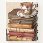 古いヴィンテージの本とコーヒーパーソナライズされた杯 ノートブック (裏面)