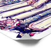 古いヴィンテージの本を積み重ねてバラ ポスター (角)