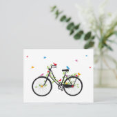 古いヴィンテージの花鳥自転車 ポストカード (スタンド正面)