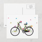 古いヴィンテージの花鳥自転車 ポストカード (正面/裏面)