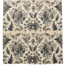 古いヴィンテージの葉のデザイン シャワーカーテン