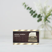 古いヴィンテージアンティークタイプライタープロフェッショナルライター 名刺 (スタンド正面)